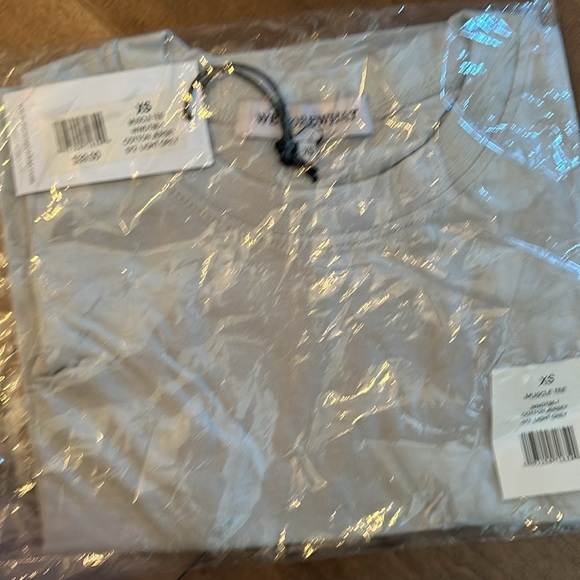 NWT WeWoreWhat Cotton Jersey Cropped Muscle Tee in Light Grey - Picture 5 of 5